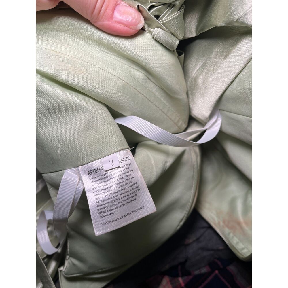 Ranth Sage Green Satin Formal Dress Lace Up Back Maxi Gown Size 2 - Picture 3 of 5